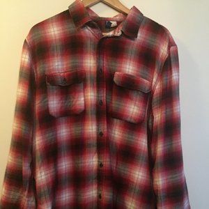 H&M Red Plaid Longsleeve Button Up Shirt XL
